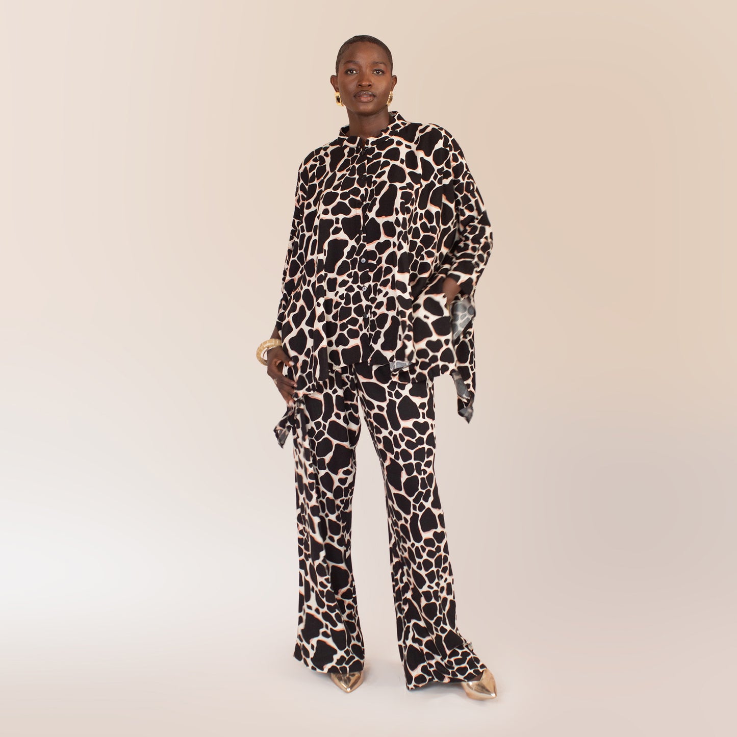 Bronze Giraffe Cotton Set