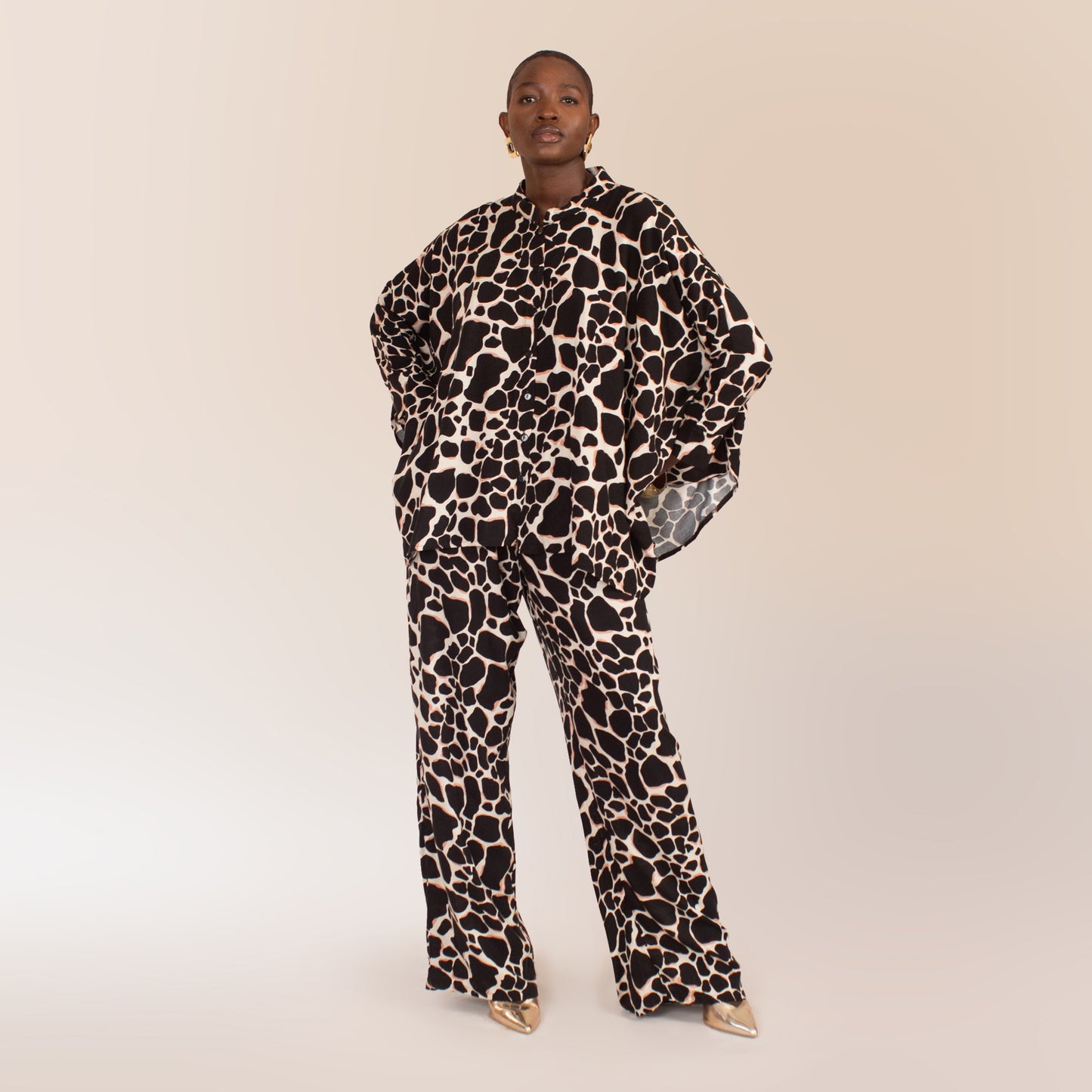 Bronze Giraffe Cotton Set